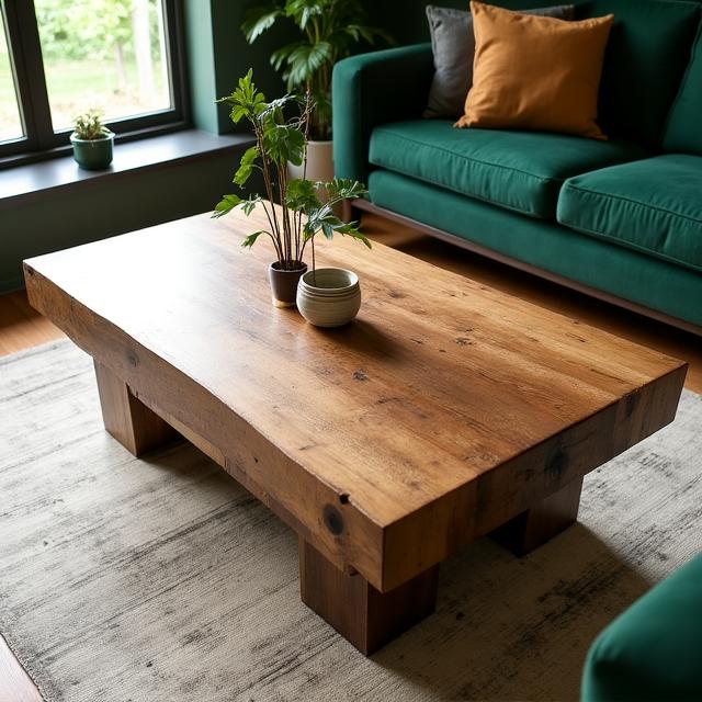Tavolino in legno massiccio riciclato